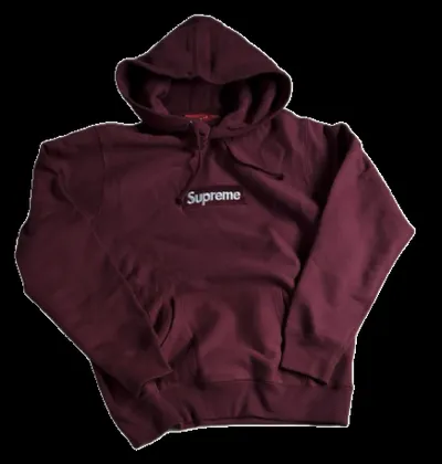 Supreme Wine Red Box Logo Hoodie
