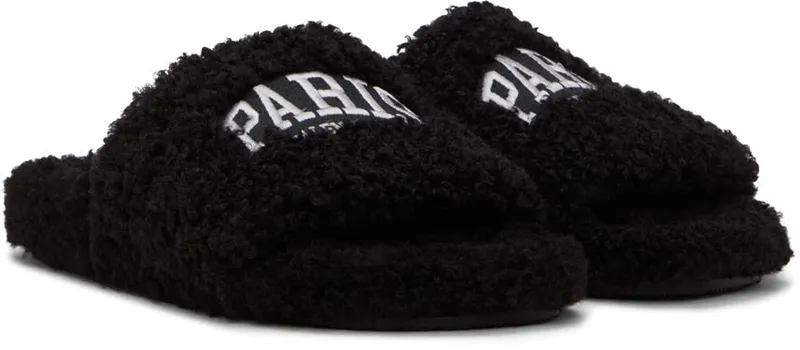 Balenciaga Paris Fur Slides