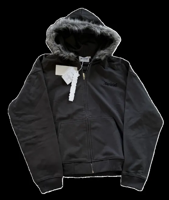 WLNEXT fur zip hoodie