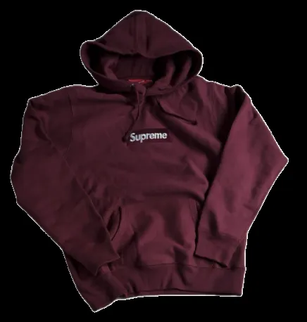 Supreme Wine Red Box Logo Hoodie